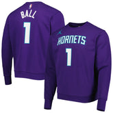LaMelo Ball Charlotte Hornets Jordan Brand Statement Name & Number Pullover Sweatshirt Purple