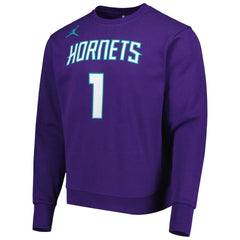 LaMelo Ball Charlotte Hornets Jordan Brand Statement Name & Number Pullover Sweatshirt Purple