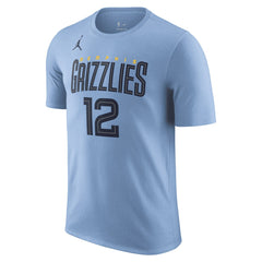 Ja Morant Memphis Grizzlies Jordan Brand 2022/23 Statement Edition Name & Number T-Shirt Light Blue