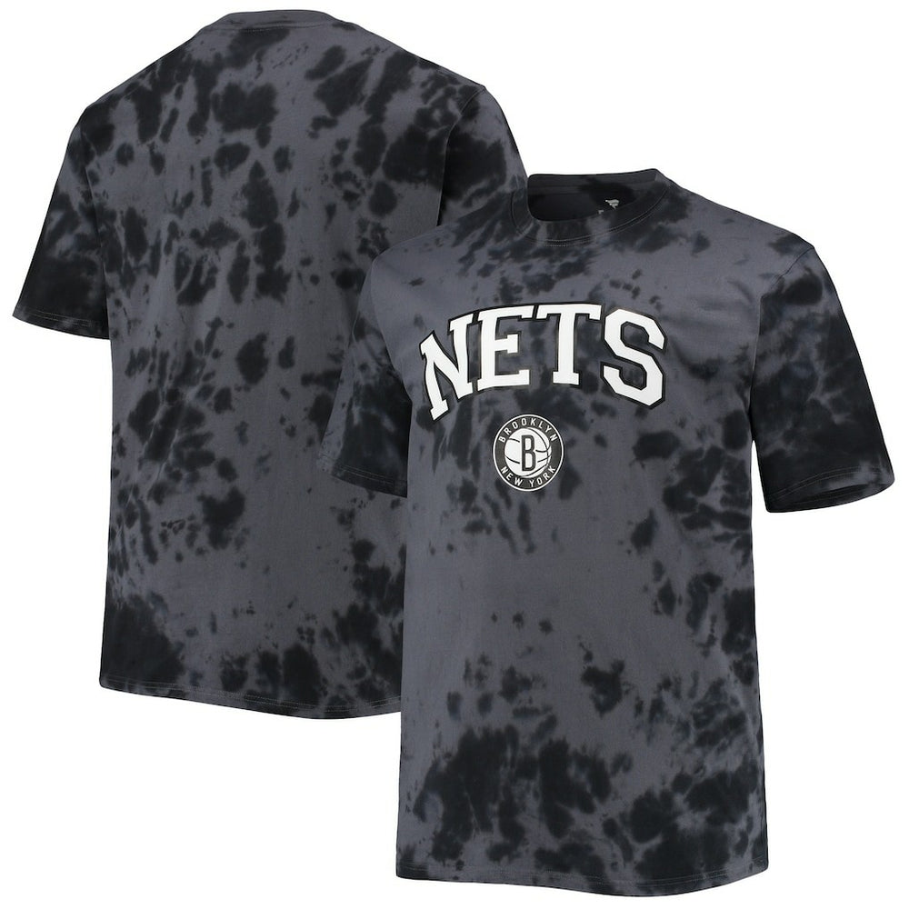 Brooklyn Nets Big & Tall Marble Dye Tonal Performance T-Shirt Black