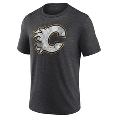 NHL Calgary Flames Wraparound Tri-Blend T-Shirt - Charcoal
