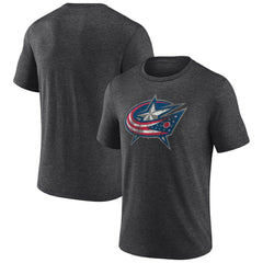 NHL Columbus Blue Jackets Wraparound Tri-Blend T-Shirt - Charcoal