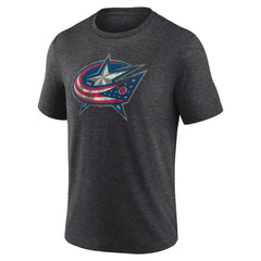 NHL Columbus Blue Jackets Wraparound Tri-Blend T-Shirt - Charcoal