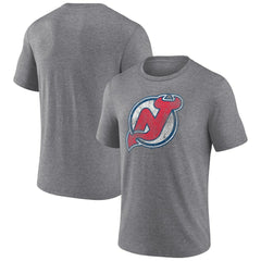NHL New Jersey Devils Wraparound Tri-Blend T-Shirt - Heather Gray