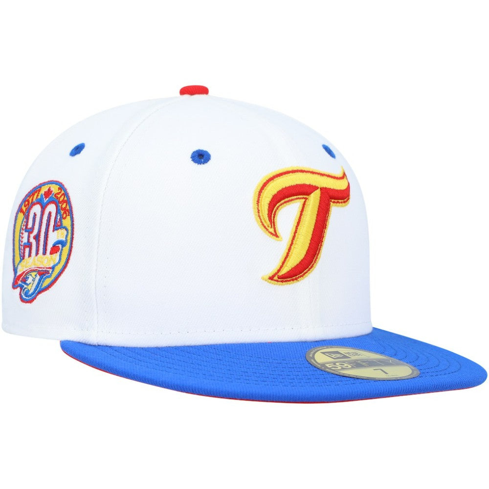 Toronto Blue Jays New Era 30th Anniversary Cherry Lolli 59FIFTY Fitted Hat - White/Royal Hats