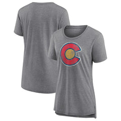 NHL Colorado Avalanche Women's Slow Whistle Tri-Blend T-Shirt - Gray