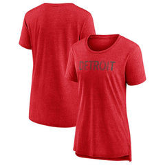 NHL Detroit Red Wings Women's Slow Whistle Tri-Blend T-Shirt - Red