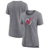 NHL New Jersey Devils Women's Slow Whistle Tri-Blend T-Shirt - Gray