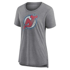 NHL New Jersey Devils Women's Slow Whistle Tri-Blend T-Shirt - Gray