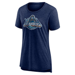 NHL New York Islanders Women's Slow Whistle Tri-Blend T-Shirt - Navy