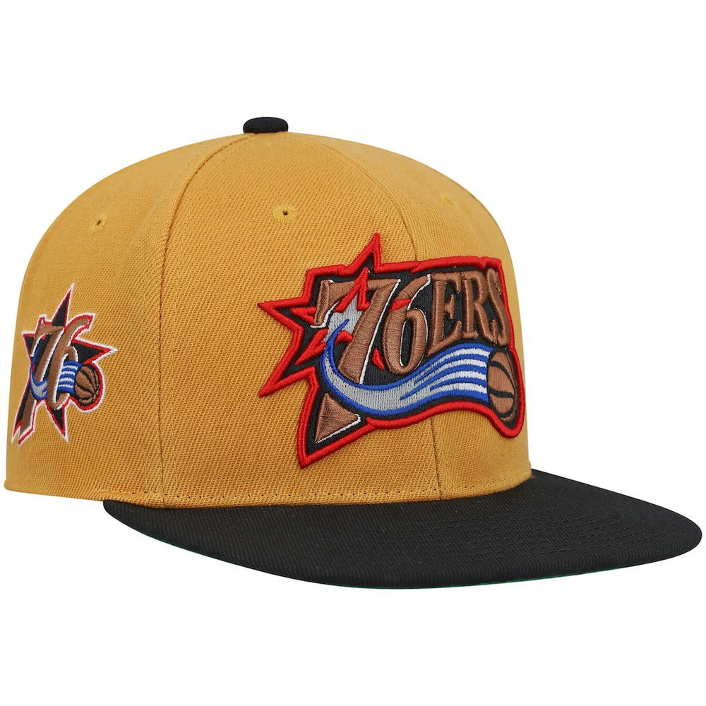 Philadelphia 76ers Hardwood Classics Snapback Hat Gold/Black