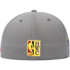 Philadelphia 76ers Hardwood Classics 60th Anniversary Carbon Cabernet Fitted Hat Charcoal