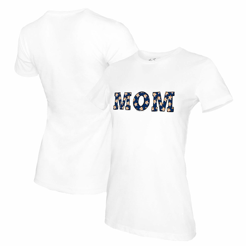 Houston Astros Tiny Turnip Women's Mom T-Shirt - White T-shirts