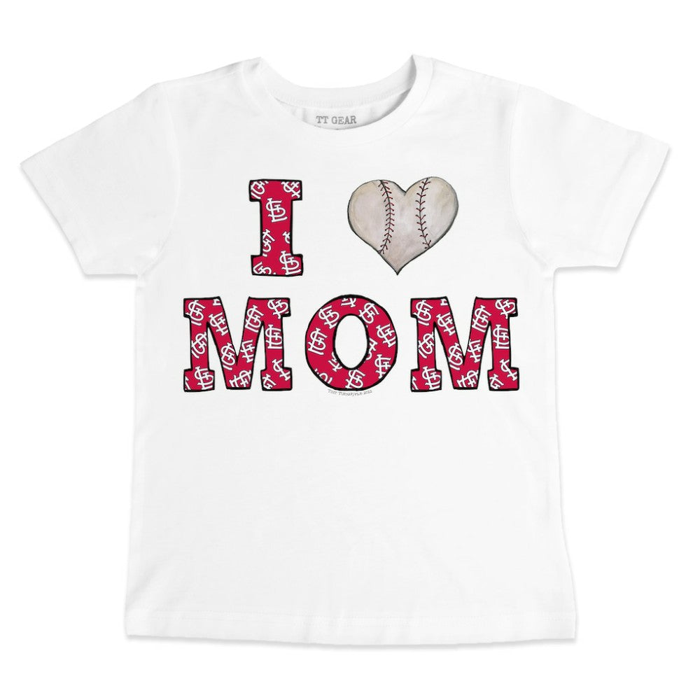 St. Louis Cardinals Tiny Turnip Youth Heart Mom T-Shirt - White T-shirts