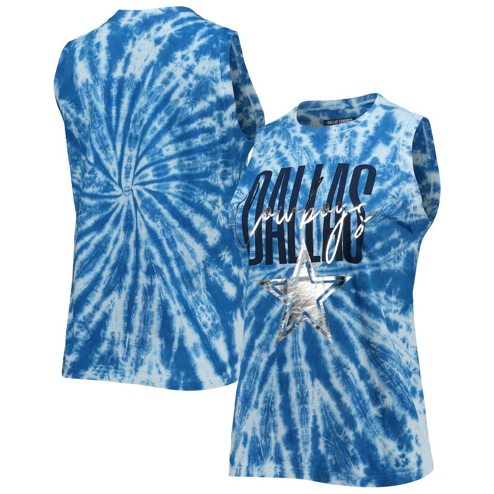 NFL Dallas Cowboys Lauren James Women's Tie-Dye Jersey Boxy Tank Top - Royal cheap