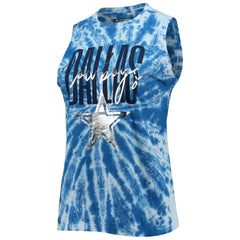 NFL Dallas Cowboys Lauren James Women's Tie-Dye Jersey Boxy Tank Top - Royal cheap