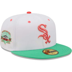 Chicago White Sox New Era Inaugural Season at Comiskey Park Watermelon Lolli 59FIFTY Fitted Hat - White/Green Hats