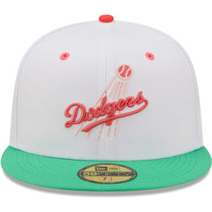 Los Angeles Dodgers New Era 50th Anniversary in Los Angeles Watermelon Lolli 59FIFTY Fitted Hat - White/Green Hats
