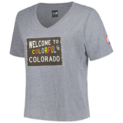 Colorado Rockies New Era Women's City Connect Plus Size V-Neck T-Shirt - Gray T-shirts
