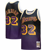 Magic Johnson Los Angeles Lakers 1984/85 Hardwood Classics Fadeaway Swingman Player Jersey Purple/Black