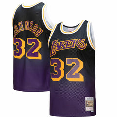 NBA Magic Johnson Los Angeles Lakers 1984/85 Hardwood Classics Fadeaway Swingman Player Jersey - Purple/Black