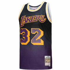NBA Magic Johnson Los Angeles Lakers 1984/85 Hardwood Classics Fadeaway Swingman Player Jersey - Purple/Black