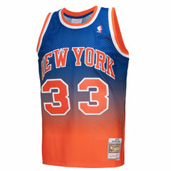 NBA Patrick Ewing New York Knicks 1991/92 Hardwood Classics Fadeaway Swingman Player Jersey - Orange/Royal