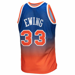 NBA Patrick Ewing New York Knicks 1991/92 Hardwood Classics Fadeaway Swingman Player Jersey - Orange/Royal