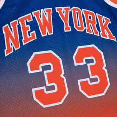 NBA Patrick Ewing New York Knicks 1991/92 Hardwood Classics Fadeaway Swingman Player Jersey - Orange/Royal