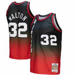 NBA Bill Walton Portland Trail Blazers 1976/77 Hardwood Classics Fadeaway Swingman Player Jersey - Red/Black