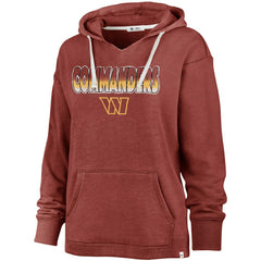 Washington Commanders '47 Women's Color Rise Kennedy Pullover V-Neck Hoodie Heathered Burgundy