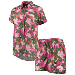 Brooklyn Nets Lusso Women's Finley-Frankie Party Top & Shorts Set Pink