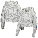 Philadelphia 76ers Lusso Women's Maia Tri-Blend Cropped Quarter-Zip Top Gray/White