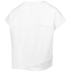 Golden State Warriors Lusso Women's Margot Cropped Tri-Blend Cap Sleeve Sweatshirt White