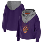 Phoenix Suns WEAR by Erin Andrews Women's Pieced Quarter-Zip Hoodie Jacket Purple
