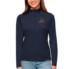 St. Louis Cardinals Antigua Women's Tribute Quarter-Zip Pullover Top - Navy Pullover