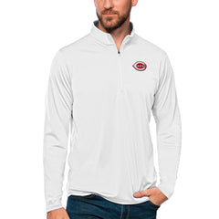 Cincinnati Reds Antigua Tribute Quarter-Zip Pullover Top - White Pullover