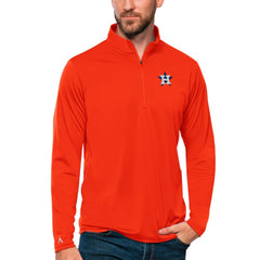 Houston Astros Antigua Tribute Quarter-Zip Pullover Top - Orange Pullover
