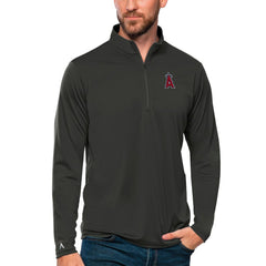 Los Angeles Angels Antigua Tribute Quarter-Zip Pullover Top - Charcoal Pullover