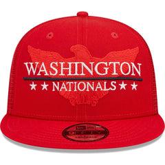Washington Nationals New Era Patriot Trucker 9FIFTY Snapback Hat - Red Hats