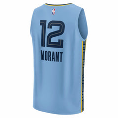 NBA Ja Morant Memphis Grizzlies Fast Break Replica Player Jersey - Statement Edition - Light Blue