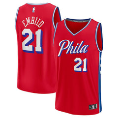 NBA Joel Embiid Philadelphia 76ers Fast Break Replica Player Jersey - Statement Edition - Red