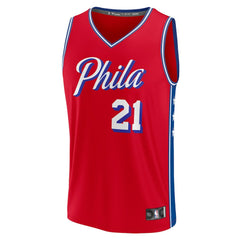 NBA Joel Embiid Philadelphia 76ers Fast Break Replica Player Jersey - Statement Edition - Red