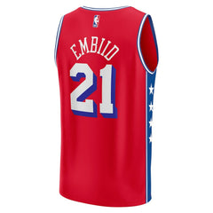 NBA Joel Embiid Philadelphia 76ers Fast Break Replica Player Jersey - Statement Edition - Red