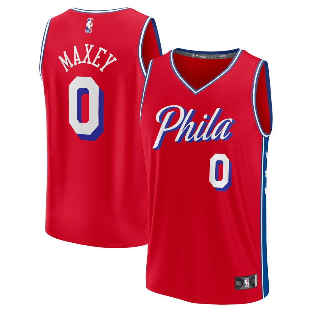 NBA Tyrese Maxey Philadelphia 76ers Fast Break Replica Player Jersey - Statement Edition - Red