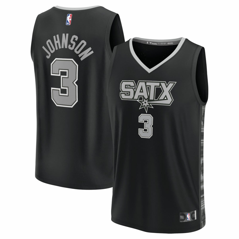 NBA Keldon Johnson San Antonio Spurs Fast Break Replica Player Jersey - Statement Edition - Black