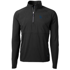 Los Angeles Dodgers Cutter & Buck Adapt Eco Knit Hybrid Recycled Quarter-Zip Pullover Jacket - Black Jackets