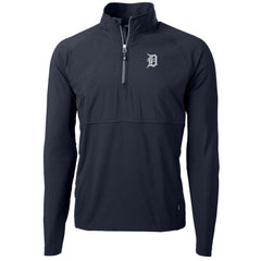 Detroit Tigers Cutter & Buck Adapt Eco Knit Hybrid Recycled Quarter-Zip Pullover Jacket - Navy Jackets