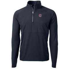 Chicago Cubs Cutter & Buck Adapt Eco Knit Hybrid Recycled Quarter-Zip Pullover Jacket - Navy Jackets