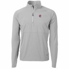 Chicago Cubs Cutter & Buck Adapt Eco Knit Hybrid Recycled Quarter-Zip Pullover Jacket - Gray Jackets